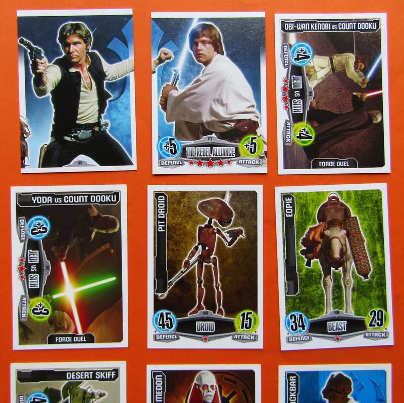 Lot of 20 Star Wars Force Attax Trading Cards