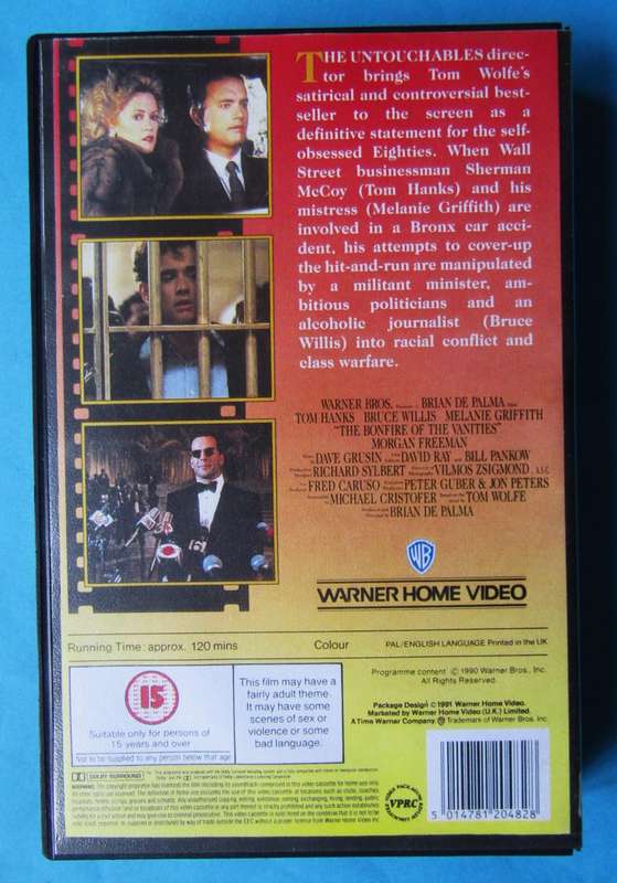 The Bonfire of the Vanities - Movie VHS Tape (1991)