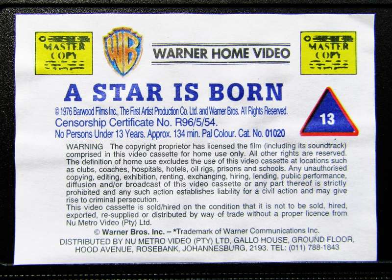 A Star Is Born - Barbra Streisand - Movie VHS Tape (1996)