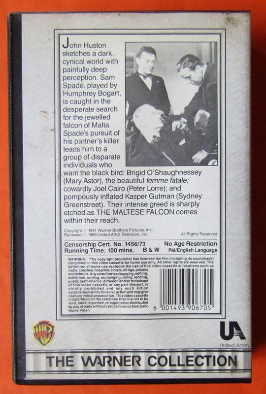 The Maltese Falcon - Humphrey Bogart - Movie VHS Tape
