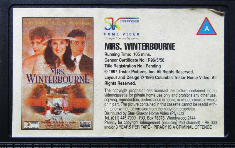 Mrs. Winterbourne - Movie VHS Tape (1997)