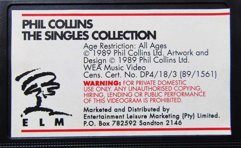 Phil Collins - The Singles Collection - VHS Video Tape (1989)