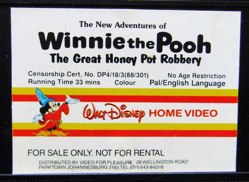 Winnie the Pooh - The Great Honey Pot Robbery - Walt Disney VHS Tape (1988)
