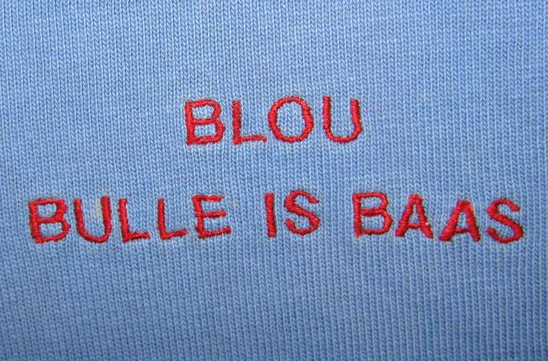 Old Long Sleeve Blou Bulle is Baas Rugby Jersey - Large Size