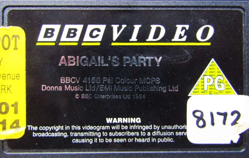 Abigail's Party - Movie VHS Tape (1984)