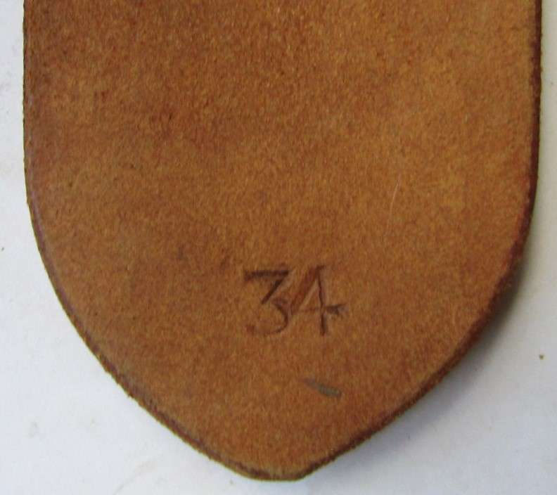 Old Sam Browne Leather Belt with Military Mark