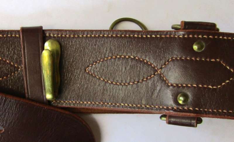 Old Sam Browne Leather Belt with Military Mark