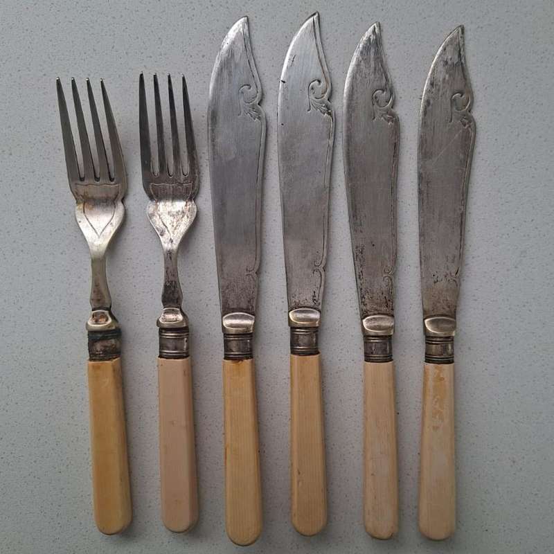 Vintage Bone Handle Knives and Forks