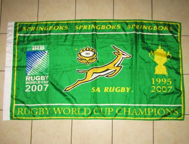2007 World Champions Springbok Rugby Flag
