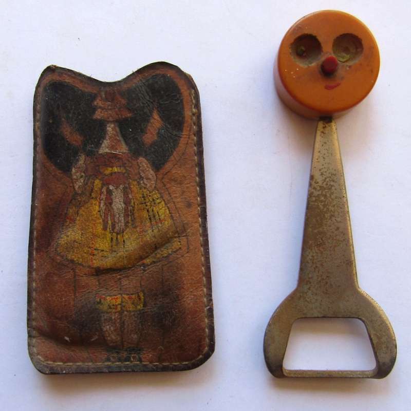 Old Bottle Opener with Leather Case