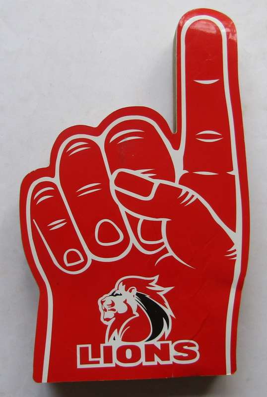 Old Lions Rugby Foam Hand Display
