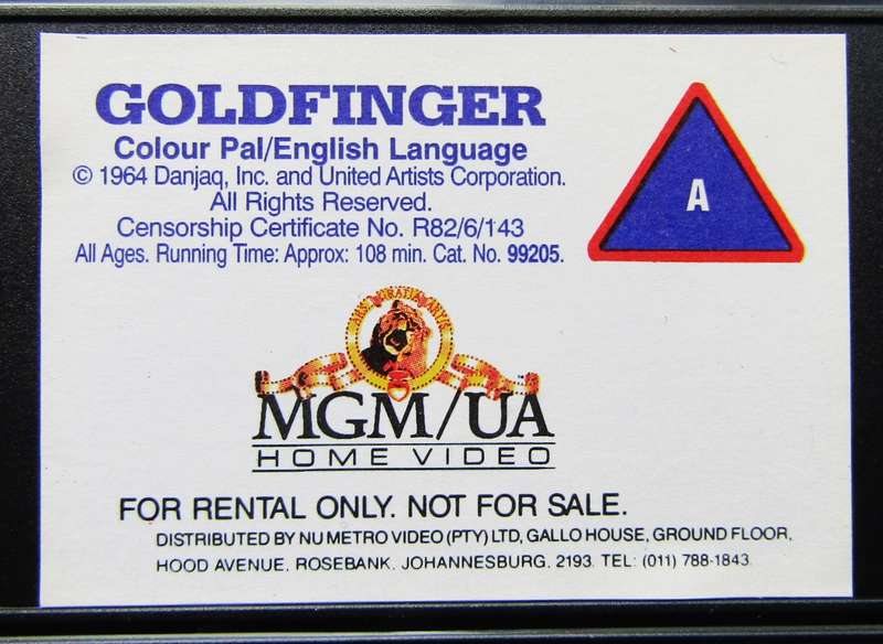 GoldFinger - James Bond 007 - Movie VHS Tape (1995)