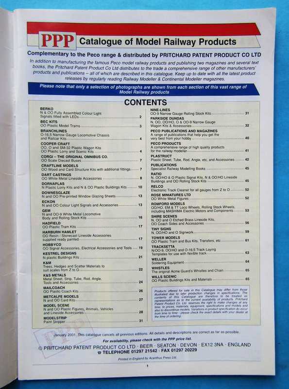 2001 PPP Model Railway Catalogue
