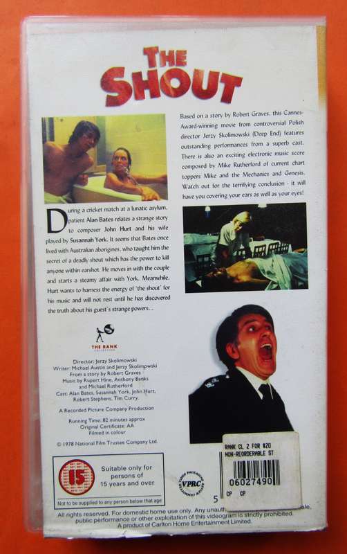 The Shout - Alan Bates - Horror Movie VHS Tape (1978)