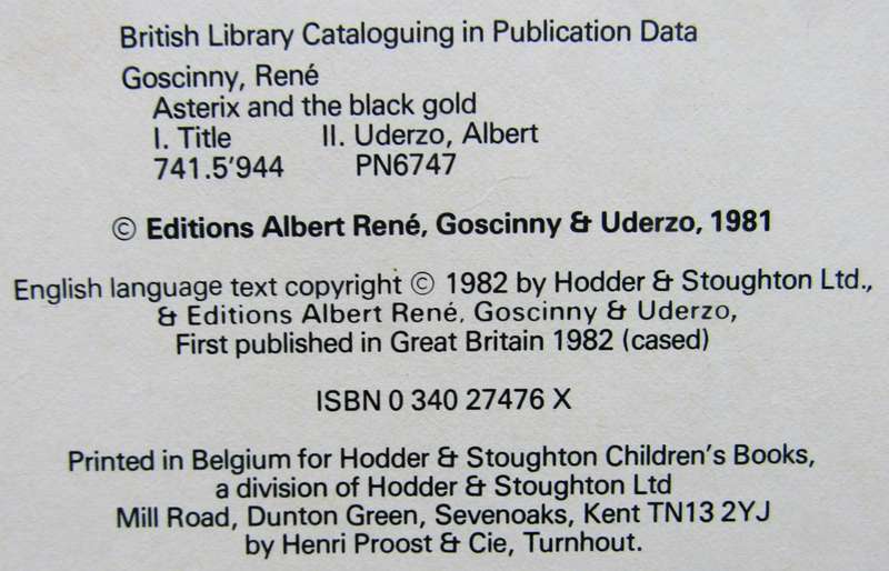 Asterix and the Black Gold - Hardcover Book (1982)