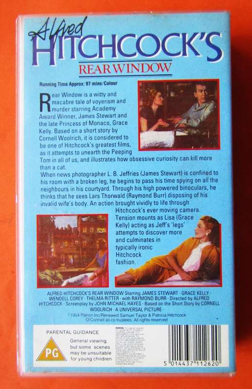 Rear Window - Alfred Hitchcock - Movie VHS Tape