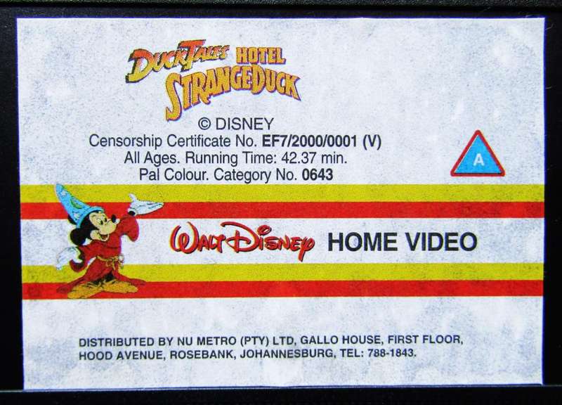 DuckTales - Hotel StrangeDuck - Walt Disney VHS Tape (2000)