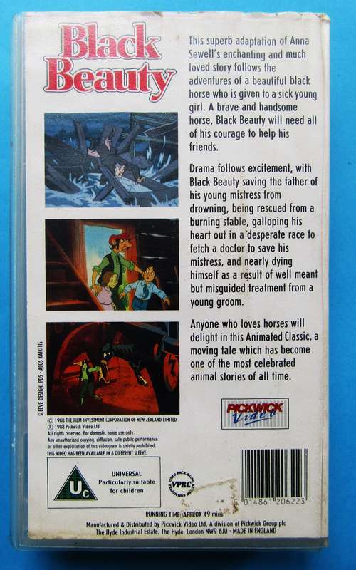 Black Beauty - Animation VHS Tape (1988)