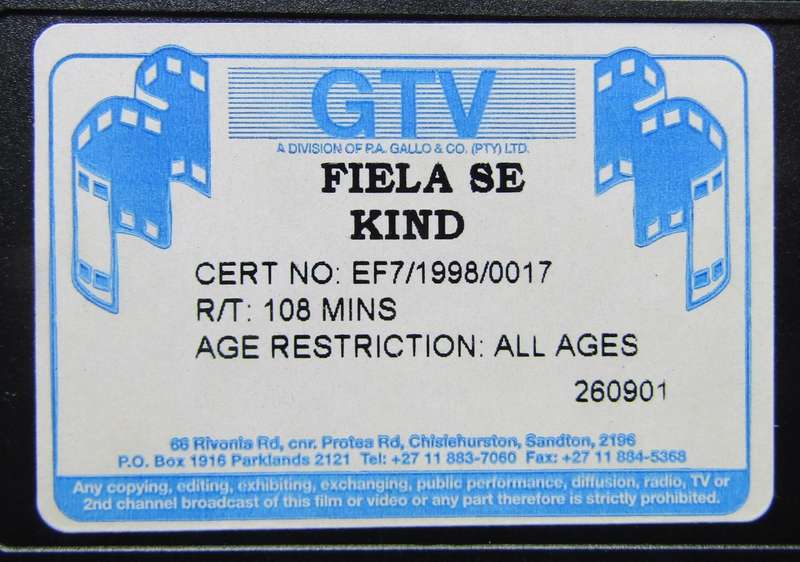 Fiela se Kind - Movie VHS Tape (1998)