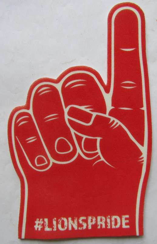 Old Lions Rugby Foam Hand Display