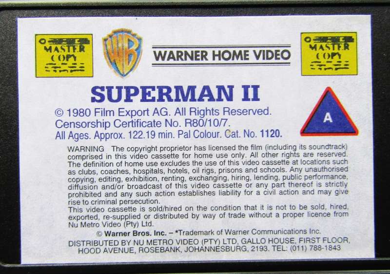 Superman II - Movie VHS Tape (1980)