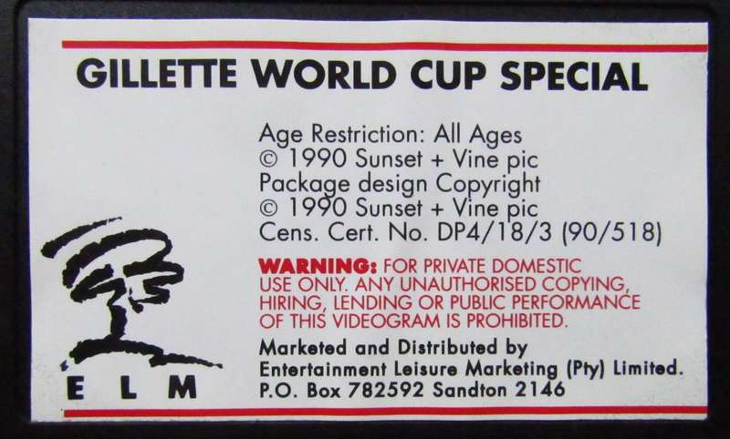 1990 Gillette World Cup Special - Football VHS Video Tape