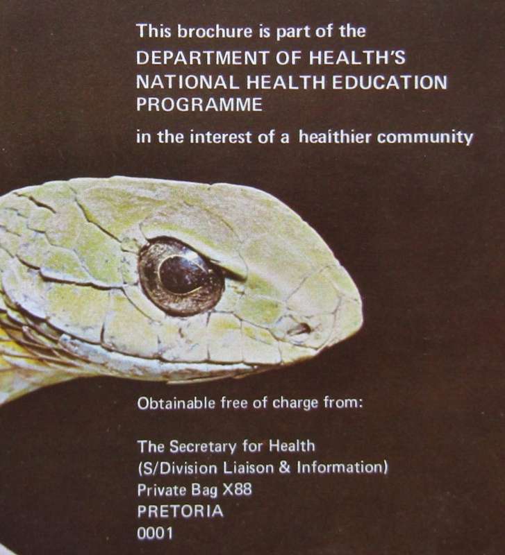 1978 Poisonous South African Snakes and Snakebite Brochure Booklet