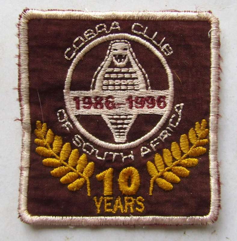 Lot of 5 Cobra Club of SA Patch Badges