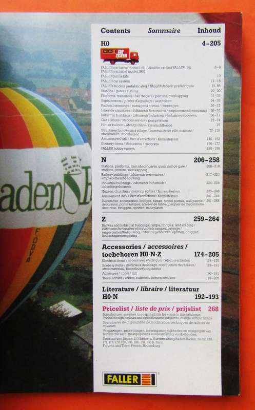 1991/92 Faller Modellers' Catalogue