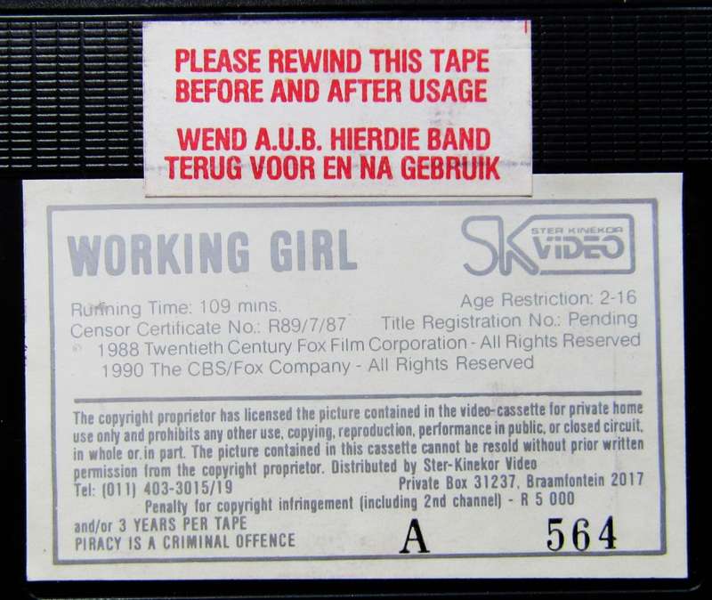 Working Girl - Harrison Ford - Movie VHS Tape (1990)
