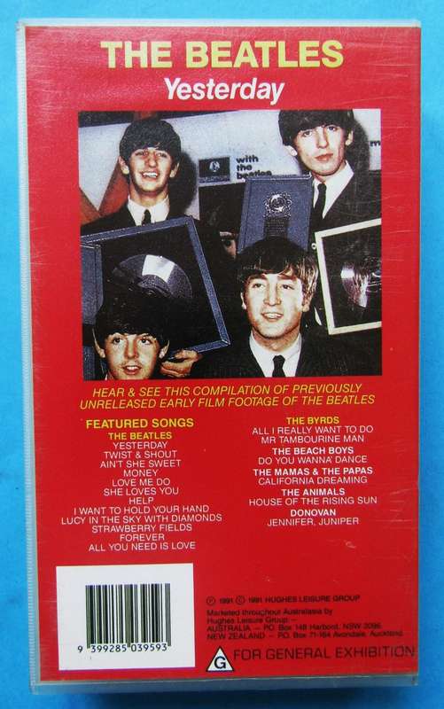 The Beatles - Yesterday - VHS Video Tape (1991)