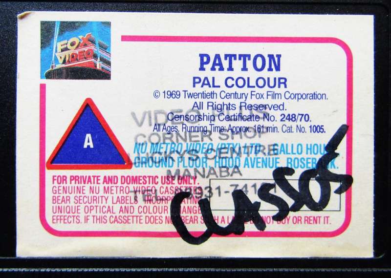 Patton - War Movie VHS Tape (1995)