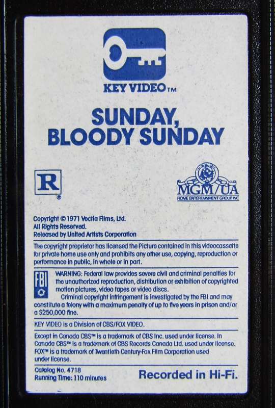 Sunday Bloody Sunday - Movie VHS Tape (1971)