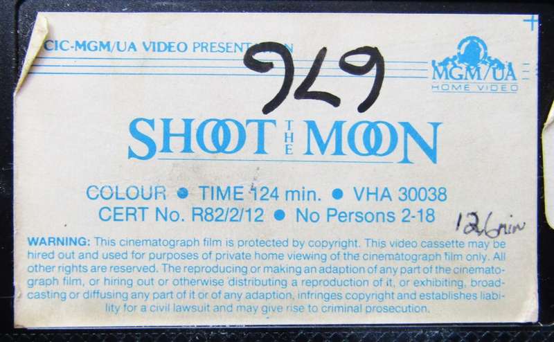 Shoot the Moon - Movie VHS Tape (1982)