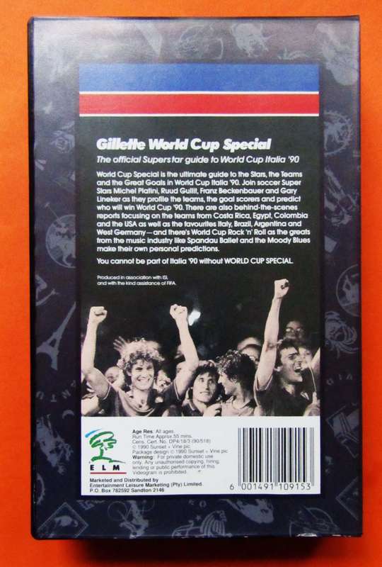 1990 Gillette World Cup Special - Football VHS Video Tape