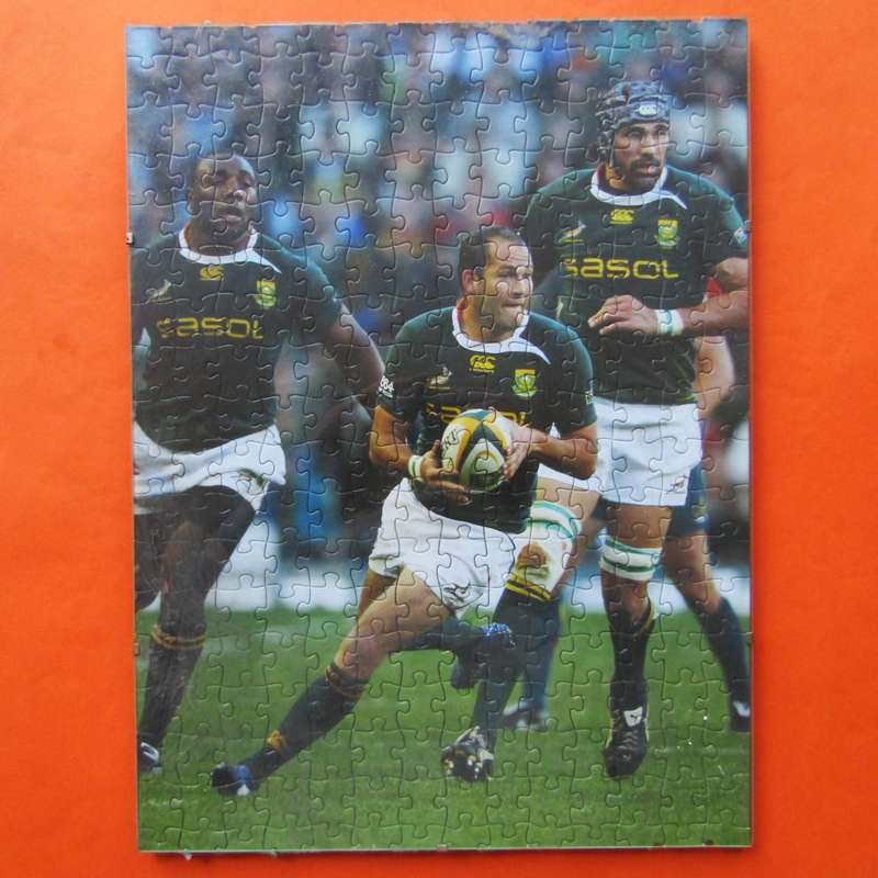 Old Fourie Du Preez Springbok Rugby Framed Puzzle