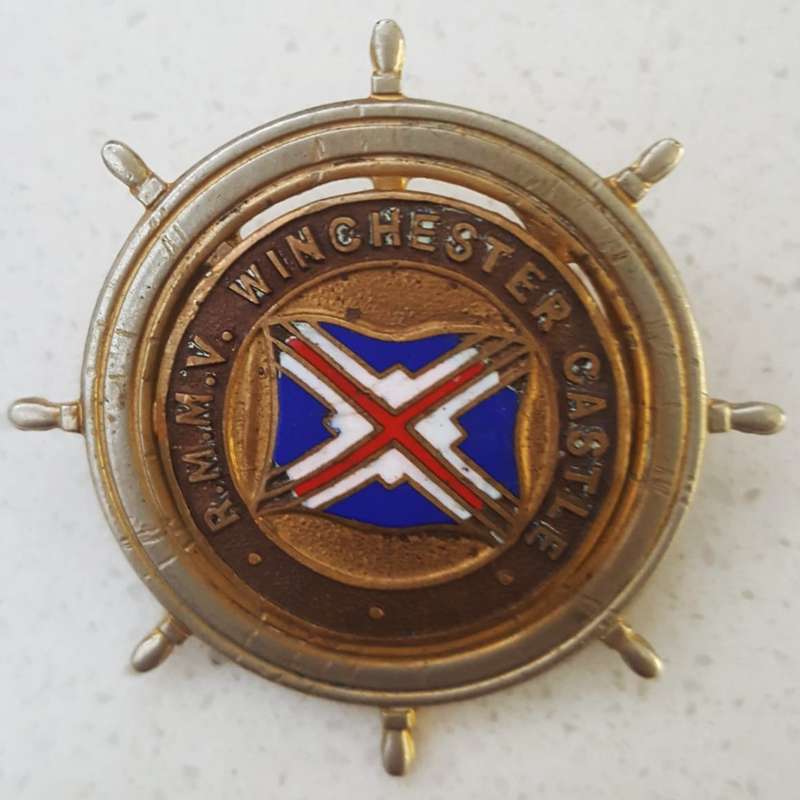 Old Union Castle Shipping Line RMMV Winchester Castle Lapel Pin Badge