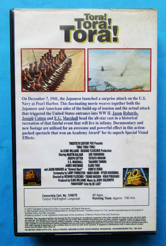 Tora! Tora! Tora! - War Movie VHS Tape (1995)