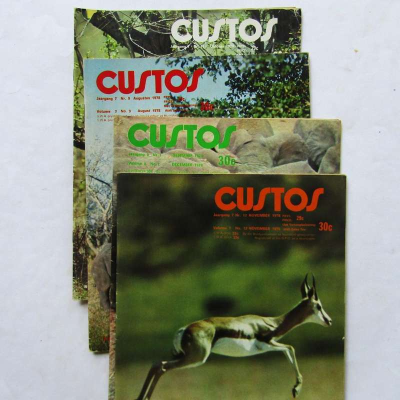 4 Custos National Parks Board Magazines from 1978
