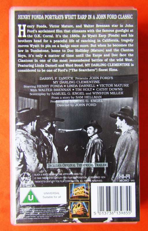 My Darling Clementine - Western Movie VHS Tape