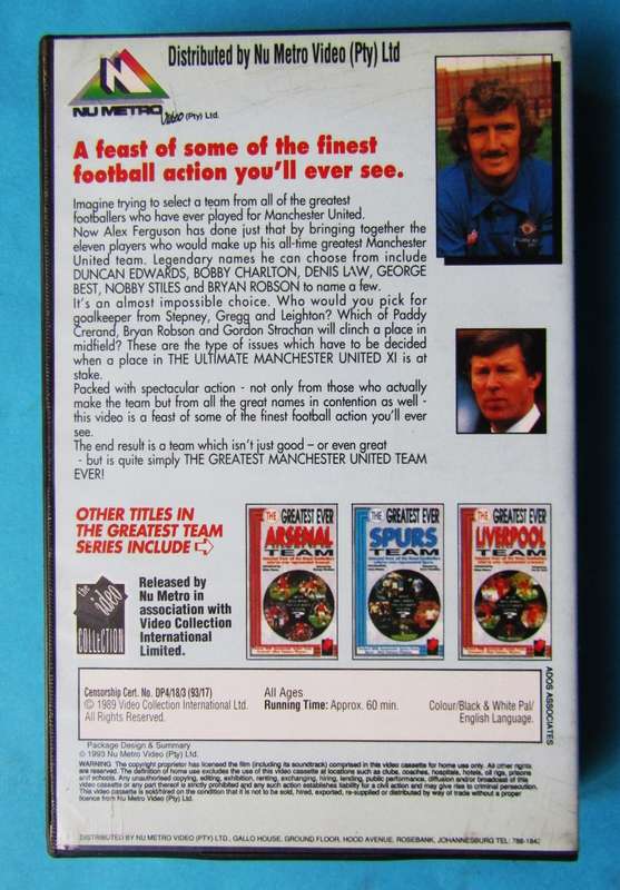 The Greatest Ever Manchester United Team - VHS Video Tape (1993)
