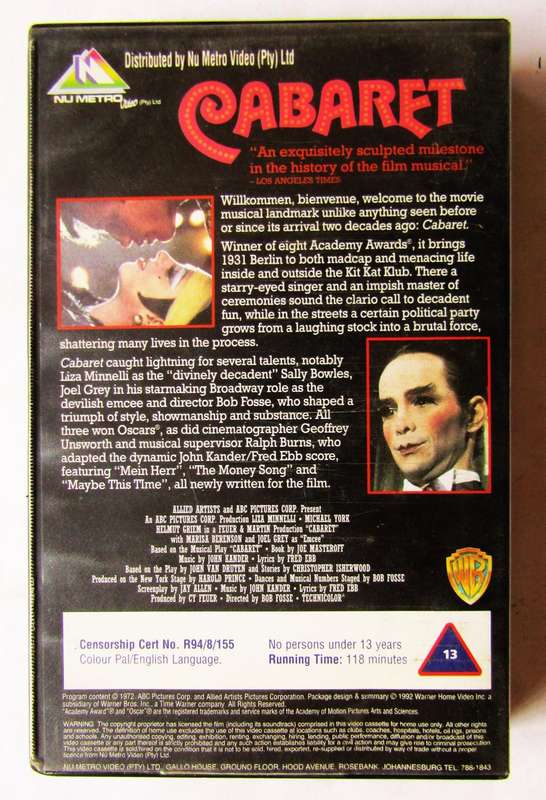 Cabaret - Liza Minnelli - Movie VHS Tape (1992)