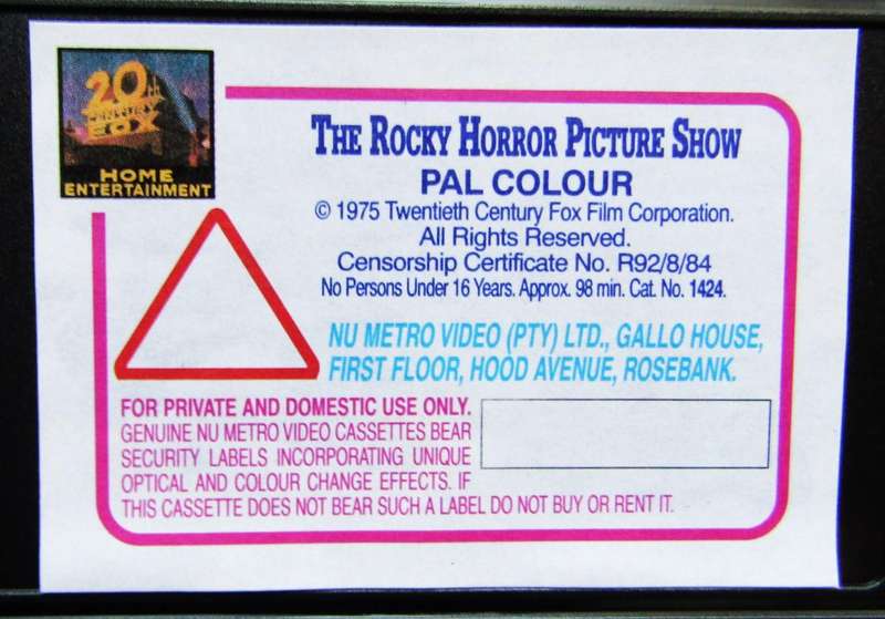 The Rocky Horror Picture Show - Movie VHS Tape (2000)