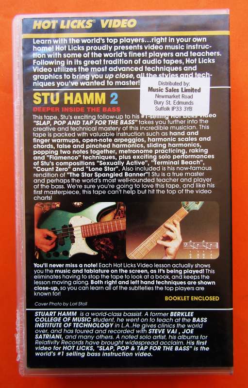 Stu Hamm 2 - Deeper Inside the Bass - VHS Tape with Booklet