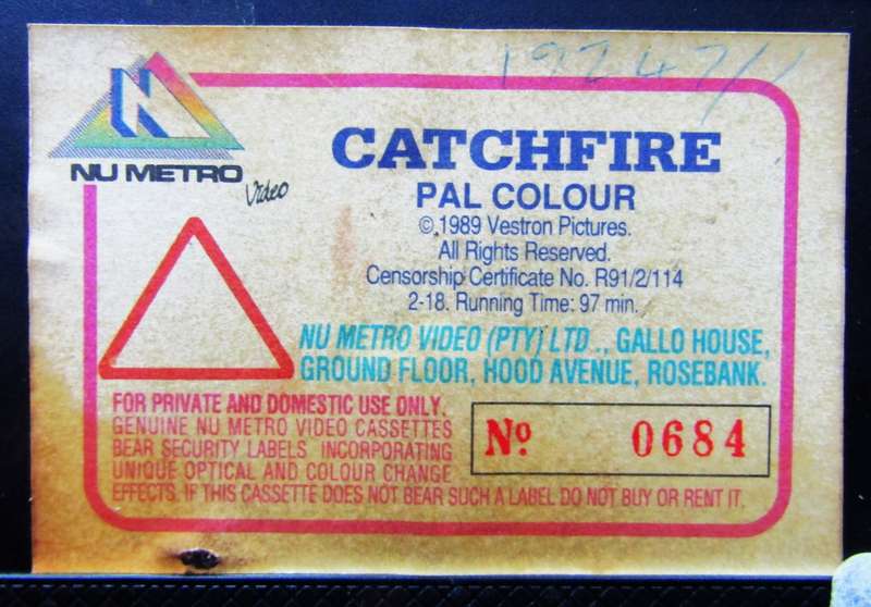 Catchfire - Jodie Foster - Crime Movie VHS Tape (1992)