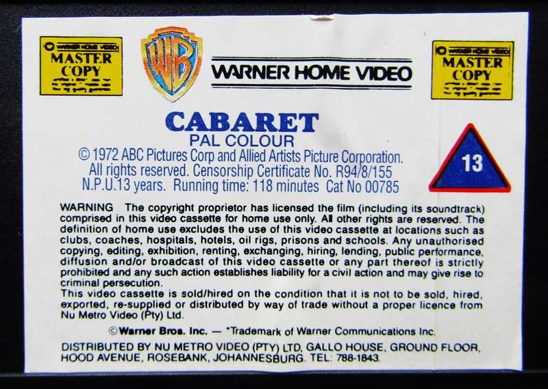 Cabaret - Liza Minnelli - Movie VHS Tape (1992)