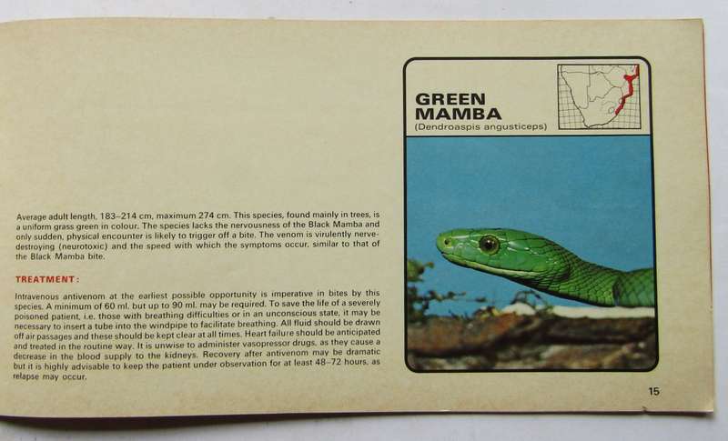 Old SA Dangerous Snakes & Treatment of Bites Information Booklet