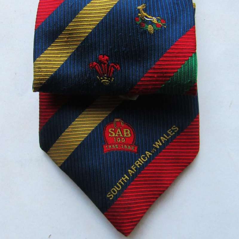 1995 Springboks vs Wales Rugby Neck Tie