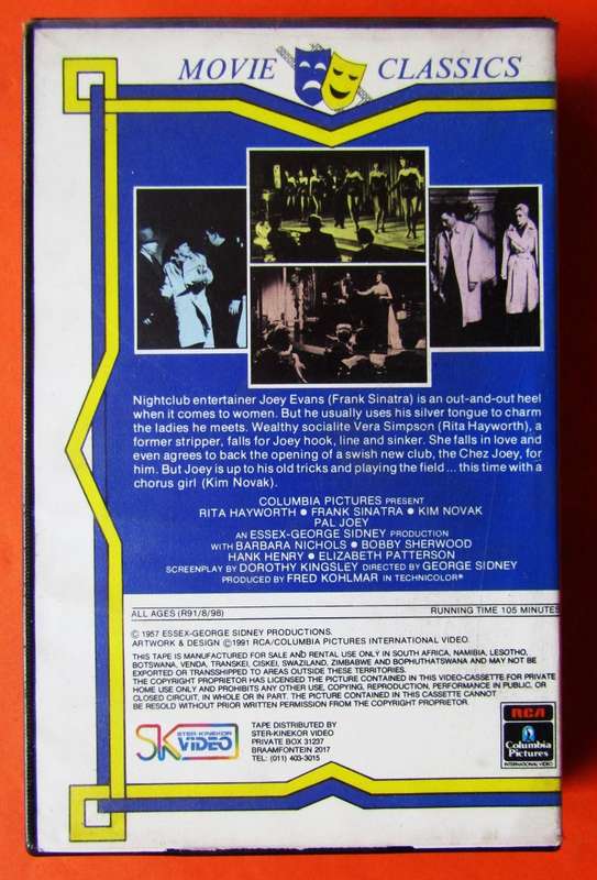 Pal Joey - Frank Sinatra - Movie VHS Tape (1991)