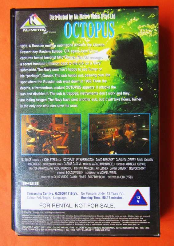 Octopus - SciFi Horror Movie VHS Tape (2000)